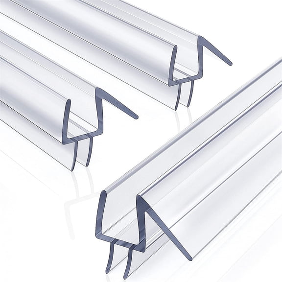 Casewin 3-Pack 0.39 x 15.75" Shower Door Bottom Seal - Shower Door Sweep - Frameless Glass Shower Door Seal Strip - Stop Shower Leaks and Create a Water Barrier, 10MM