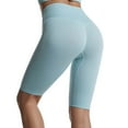 thumbnail image 2 of Elainilye Fashion High Waist Yoga Shorts for Women Casual Solid Color Elastic Yoga Pants Workout Gym Shorts,Blue, 2 of 5