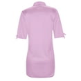 thumbnail image 6 of Youmylove Nightgowns For Women Solid Color Button Down Mid Sleeve Shirt Style Chiffon Cute And Sexy Sleepwear For Women Plus Size, 6 of 8