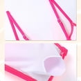 thumbnail image 6 of VNKIDY Girls Kids Two Piece Bikini Set Color Block Spaghetti Strap Top High Waist Bottoms With Side Drawstring For Summer Beach Vacation Hot Pink 13-14 Years, 6 of 6
