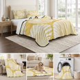 thumbnail image 6 of Quilts Full Size, Yellow Scallop Coastal Soft Comforter Bedding Set for Bed, Summer Beach Nautical Lightweight Quilted Bedspread with Pillow Cover(2 Pieces) for All Season, 78x90 Inch, 6 of 9