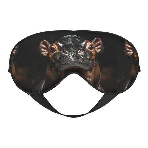 Eye Sleep Mask for Women Men - Playful Baby Hippo Splash Adjustable Soft Buckle Travel Eye Masks for Sleep Mask Blackout, Sleeping Mask for Women Men, Funny Blindfolds for Party Games