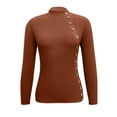 thumbnail image 3 of cfhntfmh Womens Sweaters Spring Fall Ribbed Knit Long Sleeve Mock Neck Pullover Sweater Solid Color Basic Thermal Outfits, 3 of 4
