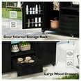 thumbnail image 6 of DTTRA 66.5" Solid Wood Grill Cart for Kamado & Big Green Egg, Stainless Steel Top, Black, 6 of 9