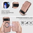 thumbnail image 3 of Detachable Cards Holder Case for Google Pixel 9 / 9 Pro, RFID Blocking 2 In 1 Wallet PU Leather Case with Stand Compatible with Magsafe Shockproof Cover for Google Pixel 9 / 9 Pro, Rosegold, 3 of 5