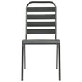 thumbnail image 2 of vidaXL Outdoor Chairs 4 pcs Slatted Design Steel Dark Grey, 2 of 5