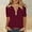 Wine, variant on YHAJDS Women Tops Short Sleeve V Neck Button Down Shirt with Stripe Print Tee for Women