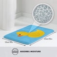 thumbnail image 3 of Alfombra de baño NGFF de goma amarilla con forma de pato azul, antideslizante, absorbente, superacogedora, de terciopelo, 3 of 4