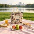 thumbnail image 5 of Women Printed Canvas Mini Tote Bag, Lightweight Casual Shoulder Handbag, Portable Small Handle Purse, Fashion Daily Outdoor Shopping Accessory, 5 of 7