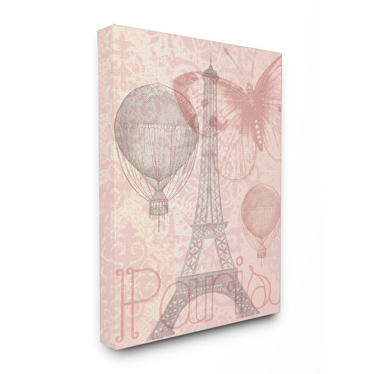 The Stupell Home Decor Collection Eiffel Tower with Hot Air Balloon Canvas Wall Art