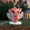 thumbnail image 6 of 1Pcs Valentine's Day Yard Signs with Stakes Pink Love Heart-Shaped Angel Pig Sign for Indoor Outdoor Valentine's Day Home Lawn Decorations Wedding Anniversary Ornaments Party Supplies, 6 of 7