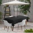 thumbnail image 2 of Vargottam Indoor/Outdoor Tablecloth 58'' x 82'' Rectangular with Umbrella Hole & Zipper, Waterproof Polyester, Black, 2 of 6