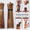 thumbnail image 6 of Steel Ring Salt Pepper Grinder Acacia Wood with Base Pepper Mill Ceramic Core Seasoning Bottle BBQ Steak Salt Spreader Grinder (6in Set WithBase), 6 of 7