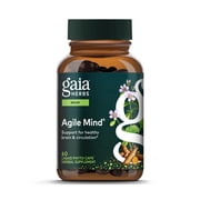 Gaia Herbs Agile Mind - Brain Support Herbal Supplements - Brain Circulation Support* - With Turmeric Root, Bacopa, Black Pepper & Ginkgo Biloba - 60 Vegan Liquid Phyto-Capsules (60 Servings)