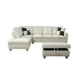 thumbnail image 2 of Golden Furniture 3PCS L Shape Faux Leather Sectional Sofa Set, Living Room Sofa Set with Storage Ottoman and Matching Pillows, 2 of 7