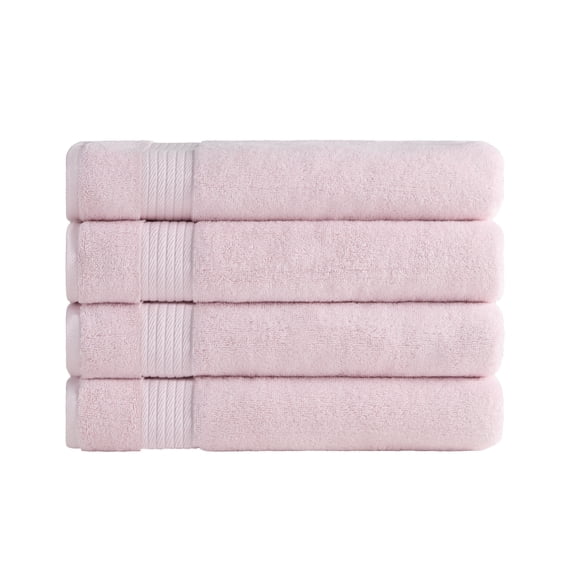 Ozdilek 4-Piece Bath Towels, 30x60" 550 GSM 100% Turkish Cotton, Luxury Quick Dry, Extra Large, Fade-Resistant, Eco-Friendly, Spa Towel, Comfortable (Mauve Pink)