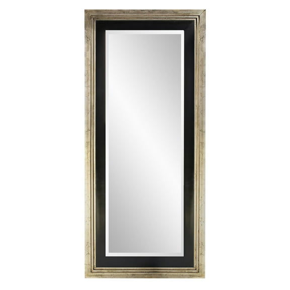 Tyler Dillion Full-Length Black & Silver Wood-Framed Beveled Mirror 86"H x 38"W