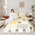 thumbnail image 3 of Erosebridal Lovely Bug Bee Twin Comforter Sets,Vintage Sunflower Floral Bedding Set,Cream White,Polkadot Reversible,2-Piece,1 Comforter and 1 Pillowcase, 3 of 7