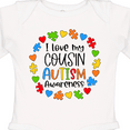 thumbnail image 4 of Inktastic I Love My Cousin Autism Awareness Boys or Girls Long Sleeve Baby Bodysuit, 4 of 5
