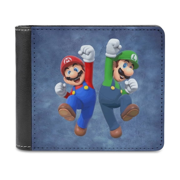 Luigi's Mansion Mario Bros PU Leather Wallet With Card Slots Bifold Wallet Money Organizers Holder Gift For Men And Women