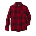 thumbnail image 1 of Boys Red & Black Plaid Long Sleeve Button Down Shirt Button Front Shirt, 1 of 2