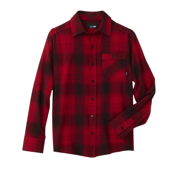 Boys Red & Black Plaid Long Sleeve Button Down Shirt Button Front Shirt