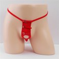 thumbnail image 4 of GDREDA sous-Vêtements Ouverts à l'Entrejambe pour Hommes Personnalité Mode Décontractée Aguichant Mini String sous-Vêtements Ouverture Trou Liage Type T Pantalons Rouge, Taille Unique, 4 of 8