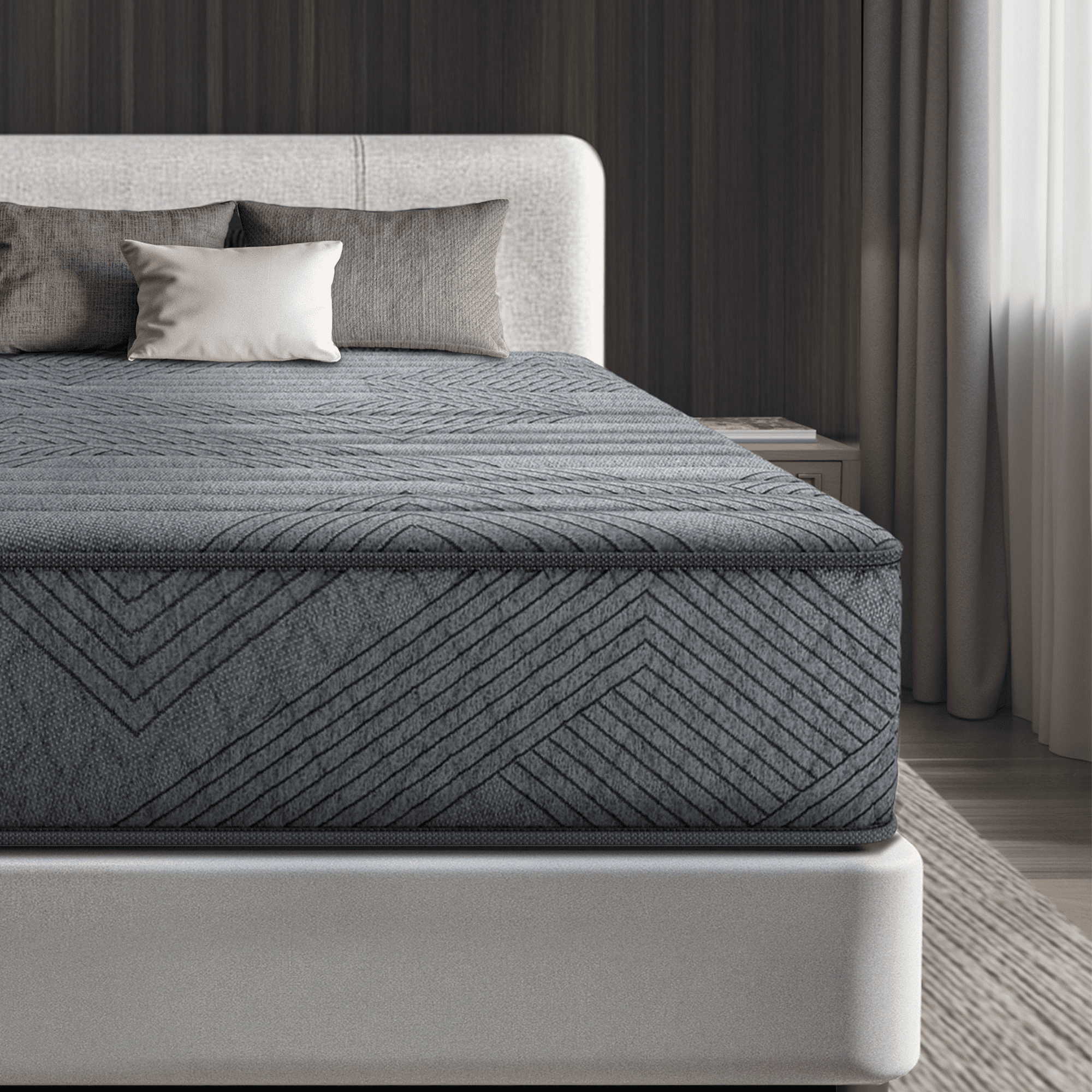 POSMOND Full Size Mattress 10 inch Hybrid Mattress in a Box with Pocket Spring,Medium Firm Mattresses for Back & Stomach Sleepers,CertiPUR-US Certified
