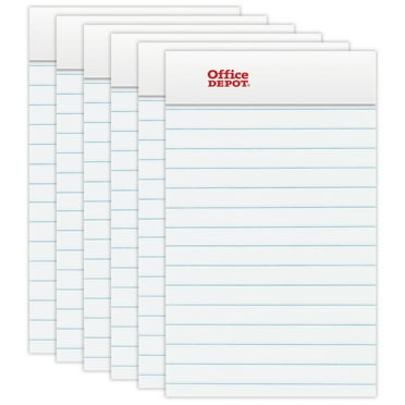 Office Depot Mini Perforated Legal Pad, 3in. x 5in., White, Pack Of 6 Pads, 99487