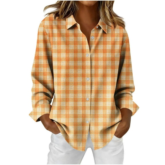 YueHuiYing Womens Dressy Casual Blouses Long Sleeve V Neck Shirts Loose Business Work Top Fall Outfits