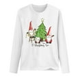 thumbnail image 4 of Long Sleeve Shirt for Women Fashion 2025 Christmas Round Neck Gnomes Santa Graphic Vacation Casual Xmas Tees Tops, 4 of 4