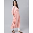thumbnail image 6 of Janasya Indian Women's Peach Rayon Ethnic Motifs Flared Kurta, 6 of 8