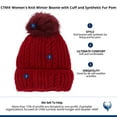 thumbnail image 4 of CTM  Knit Winter Beanie with Cuff and Synthetic Fur Pom (Women), 4 of 4