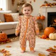 thumbnail image 2 of Weebloom Halloween Baby Boys Girls Pajamas Jumpsuit With Full Print Happy Pumpkin Design Center Zipper One Piece For Halloween Pjs Loungewear Sleepers Romper Onesie Orange 9-12 Months, 2 of 9