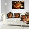 thumbnail image 3 of Designart Dark Orange Fractal Flower Digital Art - Floral Throw Pillow - 12x20, 3 of 5