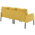 thumbnail image 4 of Loveseat, Small Sofa, Couch, Oversized Corduroy 2-Seater Sofa with Side Storage Pockets and Sturdy Metal Legs for Apartment, Dorm or Living Room, Mustard Yellow, 4 of 9