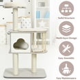 thumbnail image 4 of Gymax 46'' Modern Wooden Cat Tree with Platform & Washable Cushions for Cats & Kittens, 4 of 10