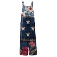 thumbnail image 6 of JULMCOMO 4th of July Jumpsuits for Women 1776 Plus Size Wide Leg Independence Day Rompers Stars Stripes Sleeveless American Flag Jumpsuits with Pockets Navy 2XL, 6 of 7