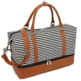 thumbnail image 1 of FloreceBien Bolsa de Viaje para Mujer 60L-80L con Compartimento para Zapatos, Bolsa de Viaje Plegable Bolsa de Deporte de Fin de Semana para Viajes, Hospital, Playa, Camping (Rayas Azules), 1 of 7