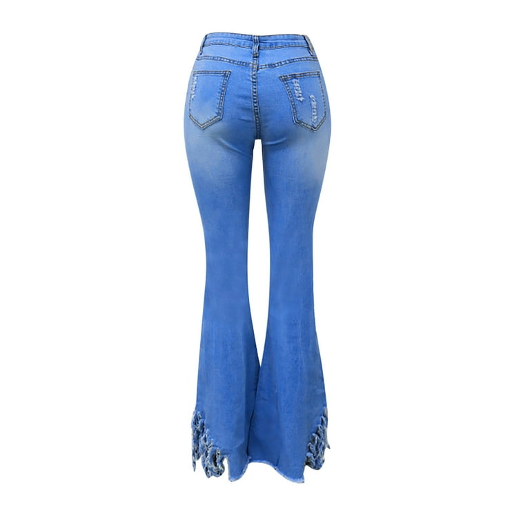 Casual Solid Tassel Ripped Pencil Bottoms Casual Solid Tassel Ripped Pencil Bottoms
