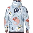 thumbnail image 5 of Bingfone Cute Chameleons On Blue Men'S Drawstring Hoodie Long Sleeve Pocket Sweatshirts-X-Large, 5 of 9