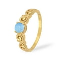 thumbnail image 2 of 925 Sterling Silver Gold Vermeil Larimar Cushion 6mm Women's Solstic Valentines Day Gifts Ring, 0.75 Ct, 2 of 4