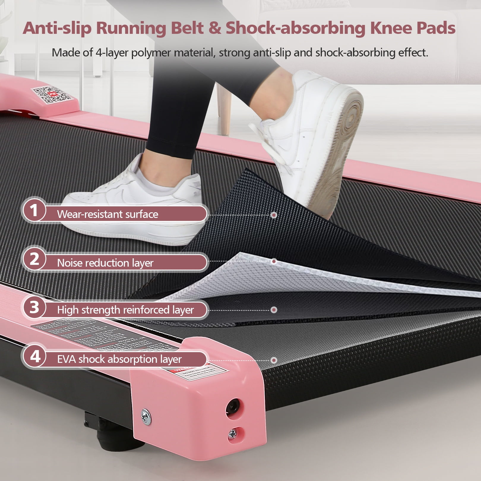 Walking Pad 300lb, Large Walking Area Under Desk Treadmill with Remote & App Remote Control for Home/Office Jogging Running