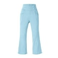 thumbnail image 6 of Tisuna Casual Pants For Little Girls Solid Color Elastic Waist Flare Leg Trousers Thermal Warm Big Kids Autumn Winter Stretchy Yoga Pants Sky Blue Size 9-10 Years, 6 of 8
