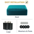 thumbnail image 6 of Dycanpo Small Rectangle Foot Stool Footrest Ottoman Stool with Velvet Fabric for Living Room, Teal, 6 of 7