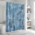 thumbnail image 6 of Blue Abstract Shower Curtain, Waterproof Shower Curtains for Bathroom, Vintage Geometric Gradient Oil Painting Simple Washable Fabric Bathtub Curtain Set Bath Decor with 12 Hooks Standard 72"x72", 6 of 8