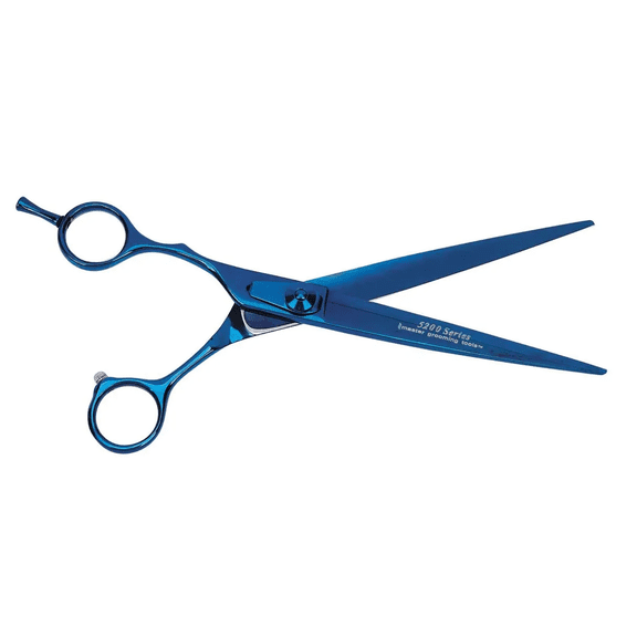 Dog Cat Pet Lefty Grooming Shears Blue Titanium Pro Quality Left Hand Scissors (Straight Shears)