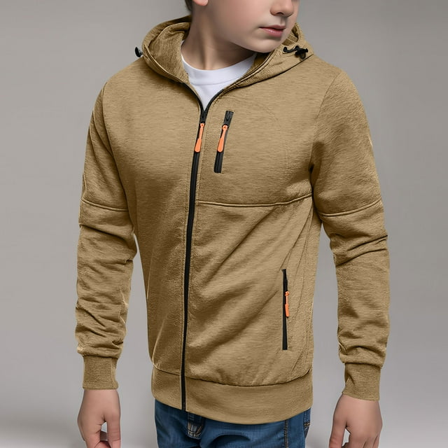 Cowsor Boy's Fleece Hoodie Casual Long Sleeve 1/4 Zipper Pullover Sweatshirts