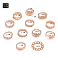 thumbnail image 3 of Conjunto de anillos de dedo de flor de rosa Bohemia para mujer, anillo de cadena de nudillos geométricos de cristal, joyería de moda femenina, 3 of 4