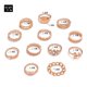 thumbnail image 3 of Conjunto de anillos de dedo de flor de rosa Bohemia para mujer, anillo de cadena de nudillos geométricos de cristal, joyería de moda femenina, 3 of 4